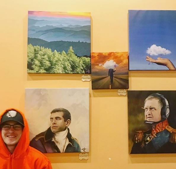 From General Belichick to pot leaves, a local painter finds his Zen on canvas